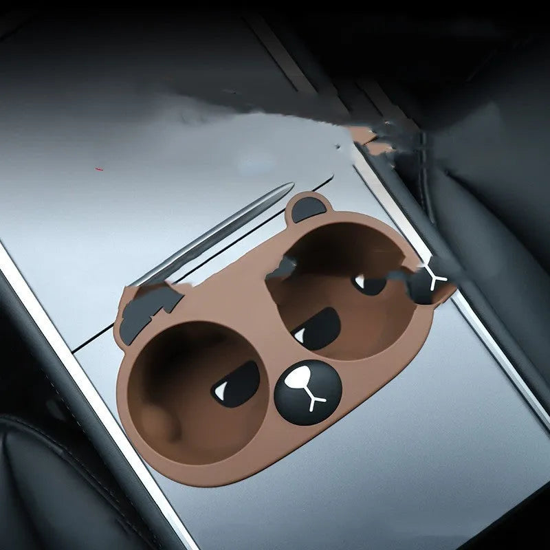 Silicone cup holder limiter with anti-shaking design for car centre console in grey, tan or pink colours