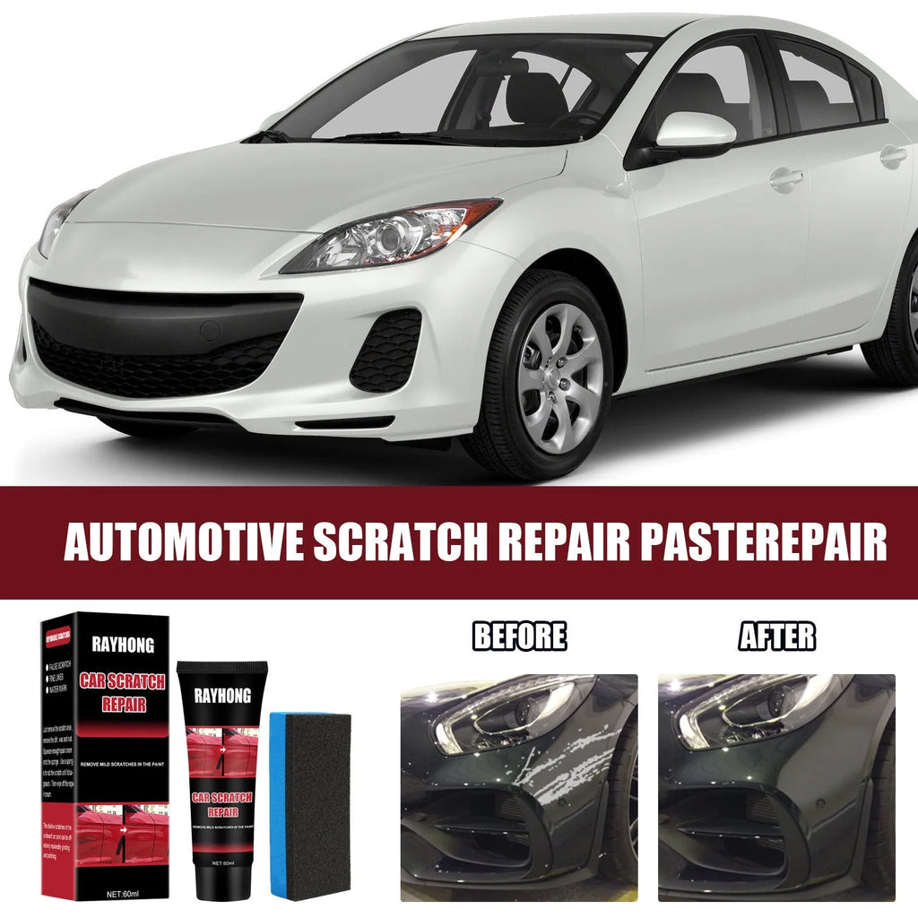 60ml car scratch repair wax set with applicator sponge for paint surface maintenance
