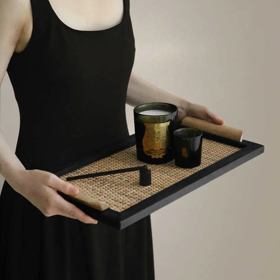 Pine wood dining tray with compartment design in small and large size options
