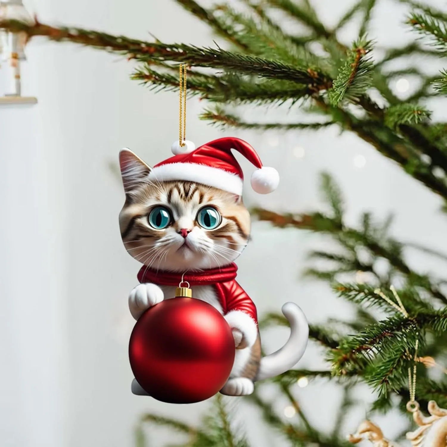 Christmas creative kitty car hanging ornament in acrylic material for vehicle interior decoration