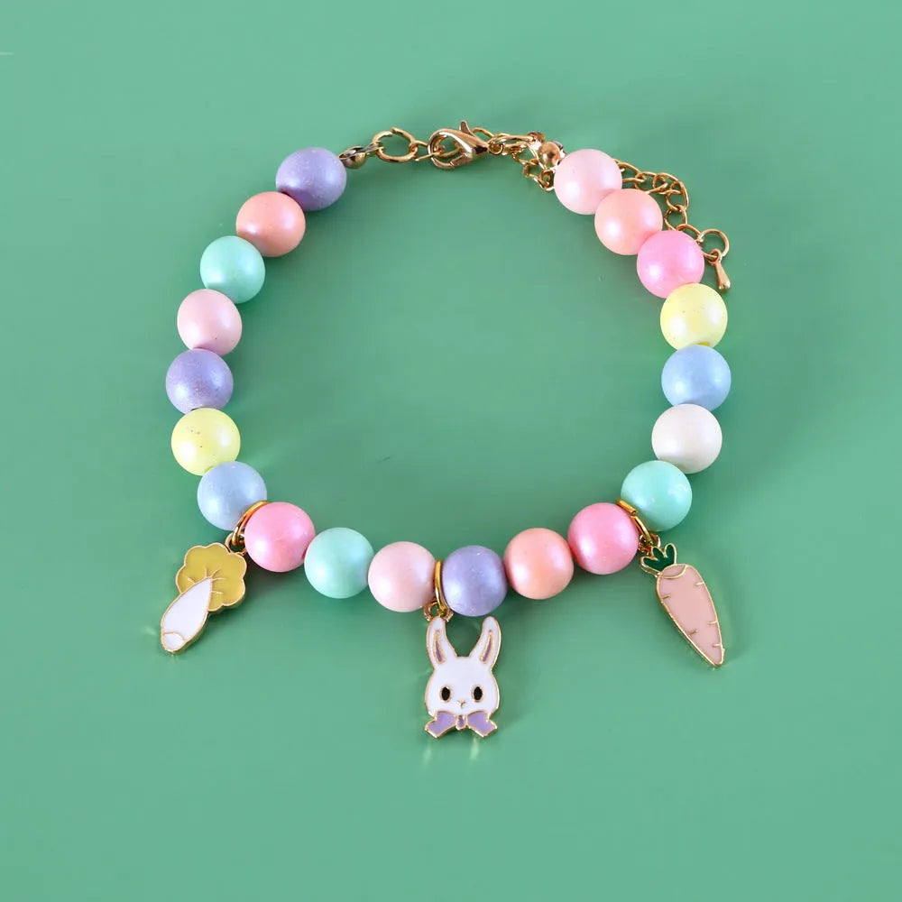 Macaron-coloured pet accessory set with resin headdress, collar, necklace and bracelet for photography