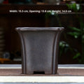 Purple sand square orchid pot, medium stoneware planter with gasket, available in black, bronze, purple, red, and yellow