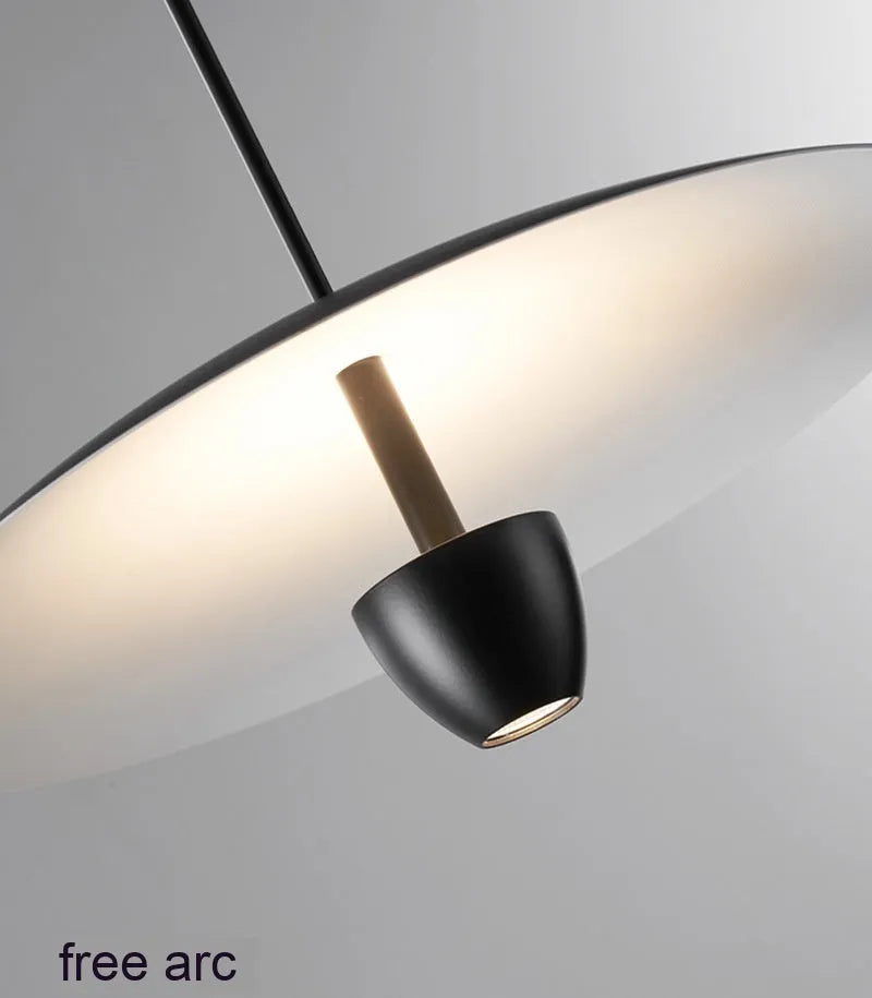 Black modern minimalist chandelier with 400mm size and warm light colour