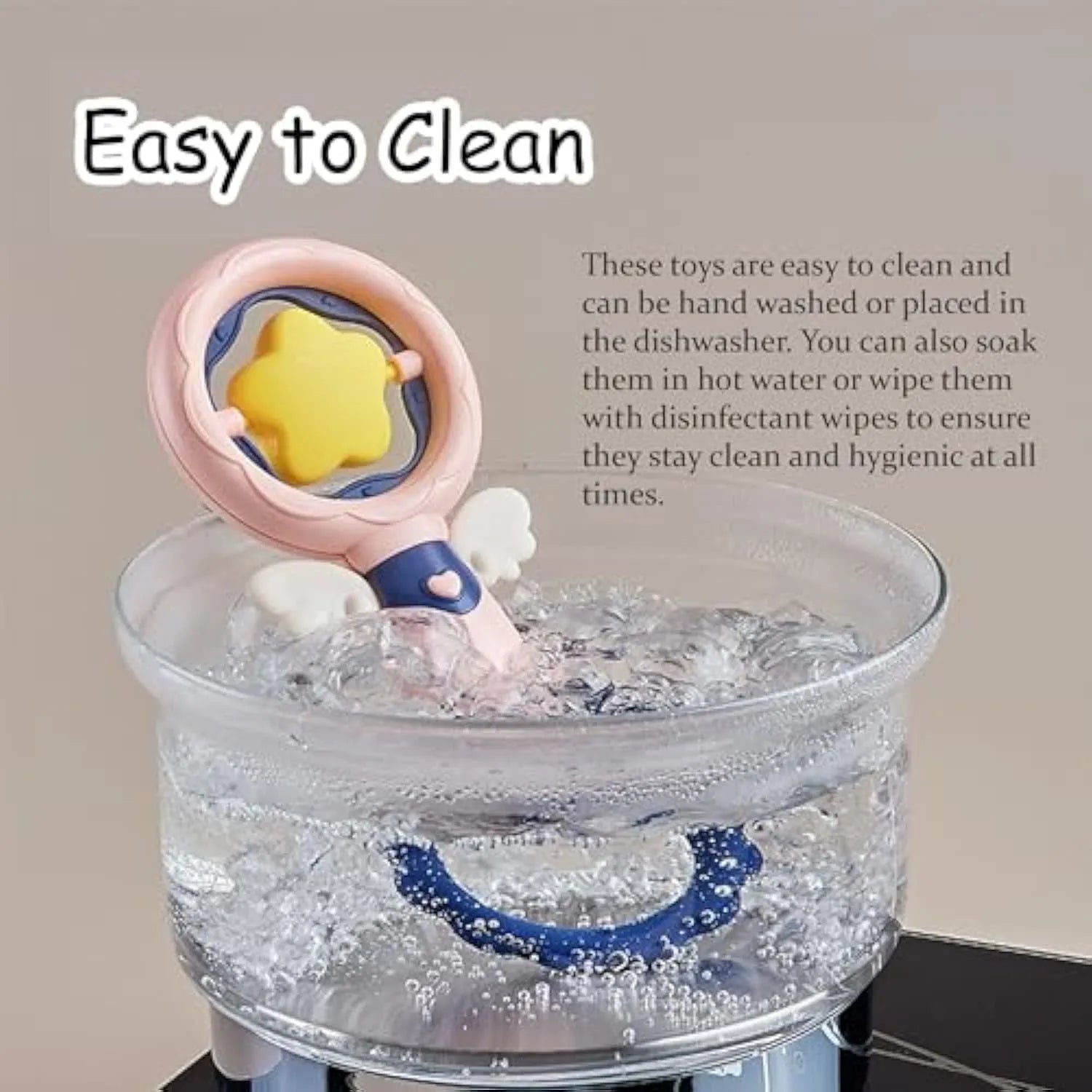 Large pink dog chew toys with textured dental cleaning surfaces and anti-swallow ring design