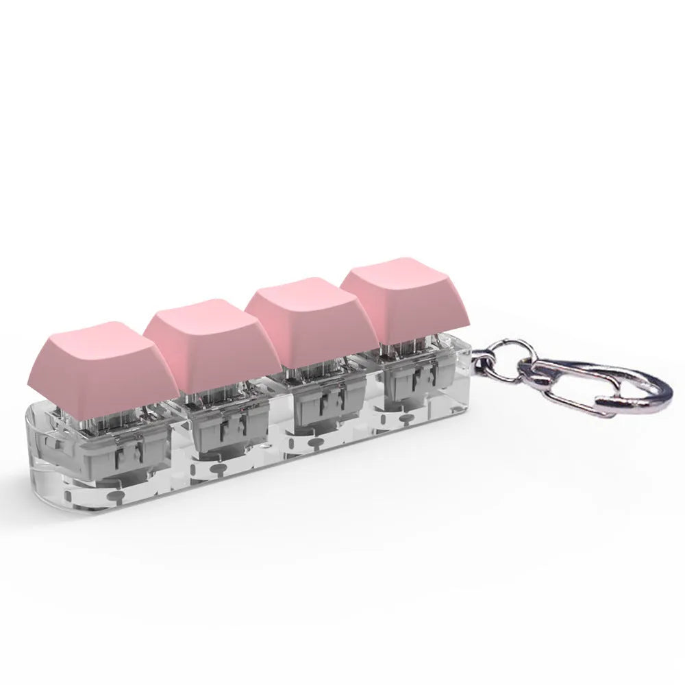 4-key keyboard switch shaft tester with transparent bottom shell showing switch sockets