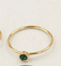 Women's 14K gold-plated copper knuckle ring with zirconia stones in four colour options