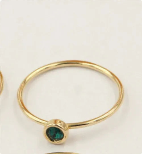 Women's 14K gold-plated copper knuckle ring with zirconia stones in four colour options