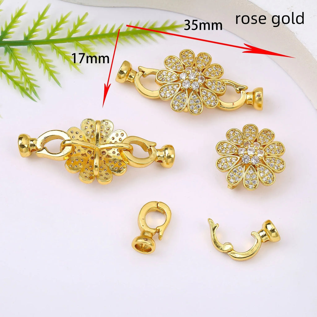 Small gold plated necklace clasp with electroplated finish for DIY jewellery projects