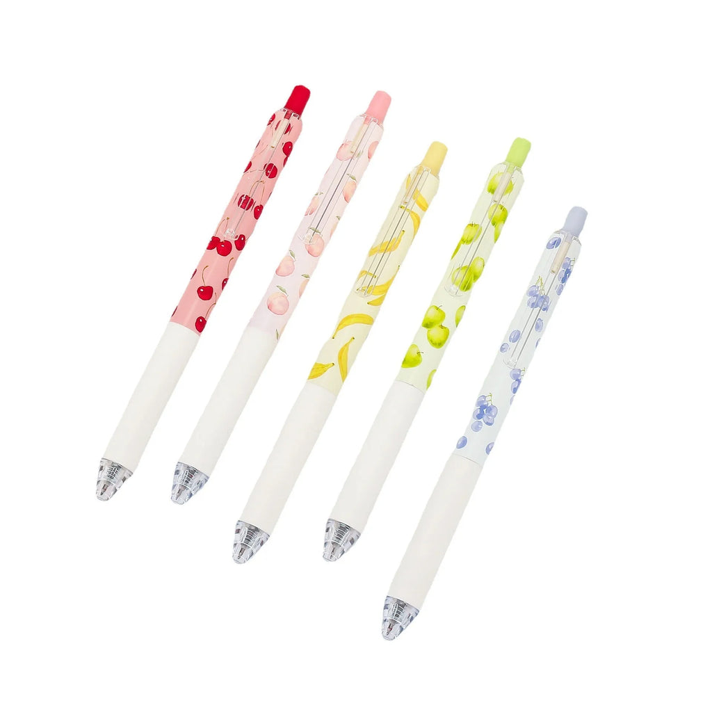 Three fruit-scented pressurised pens with 0.5mm quick-drying refills in random assortment