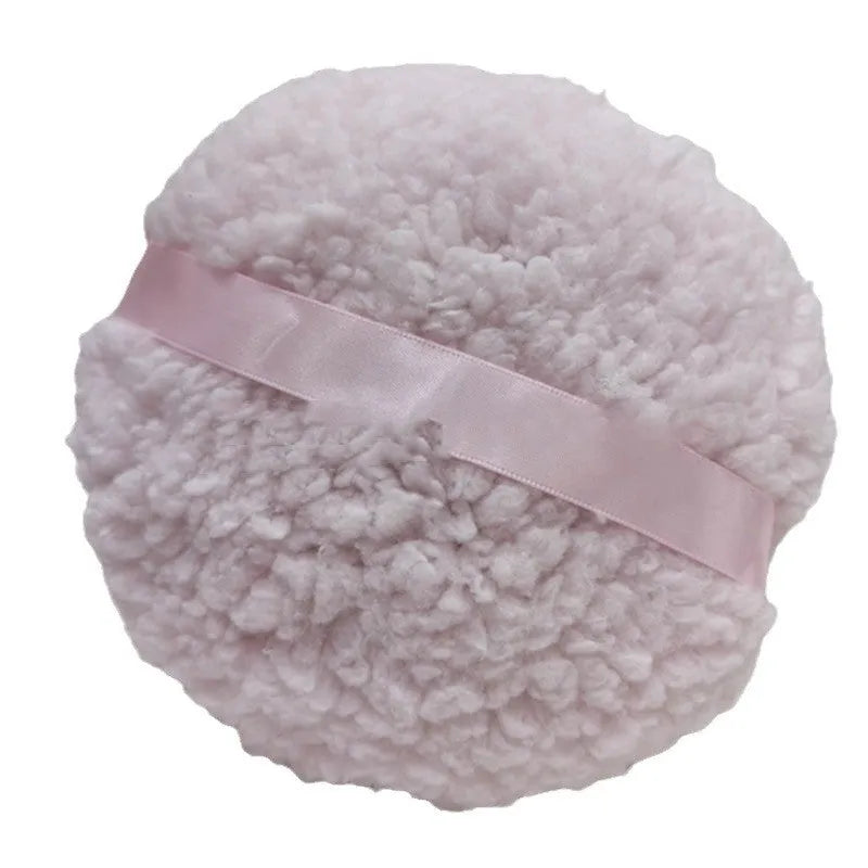 Oversized rectangular plush dry powder puff for makeup application