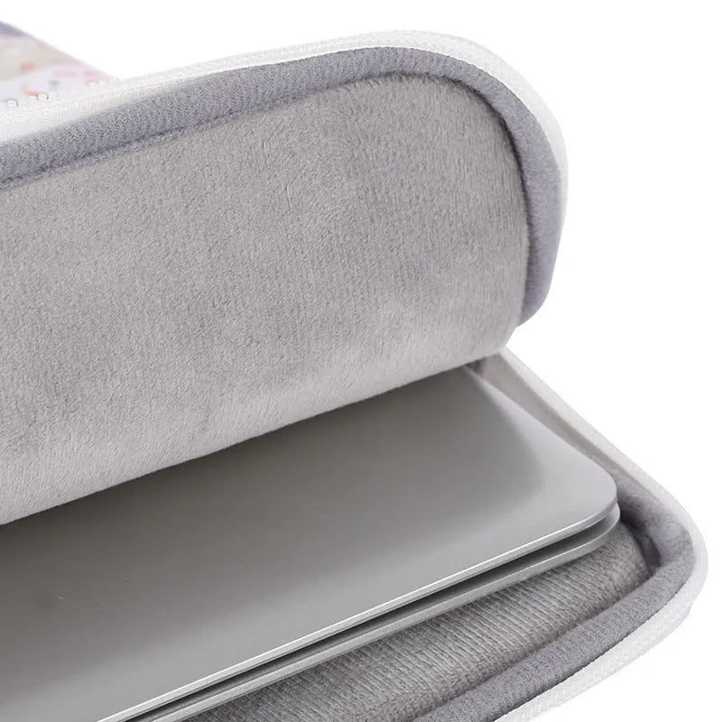 White waterproof 14 inch laptop sleeve inner bag made from PU leather