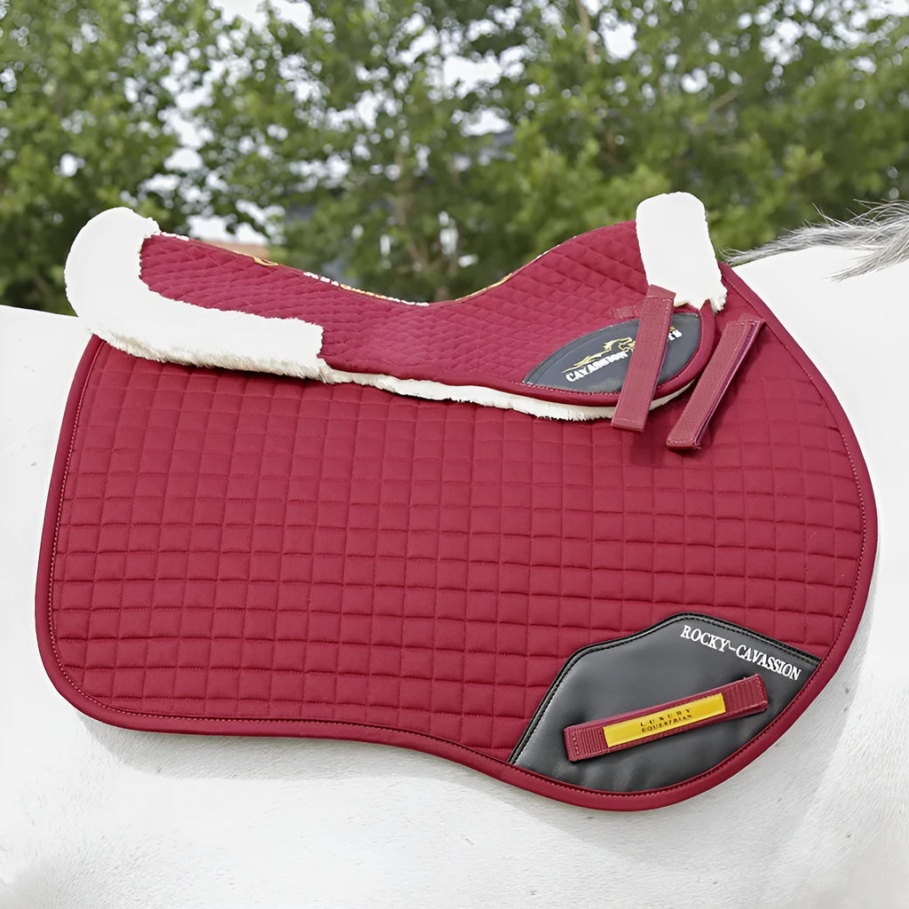 Riding shock absorption balance wool pad body in black navy blue white and wine red for equestrian and cycling waist protection