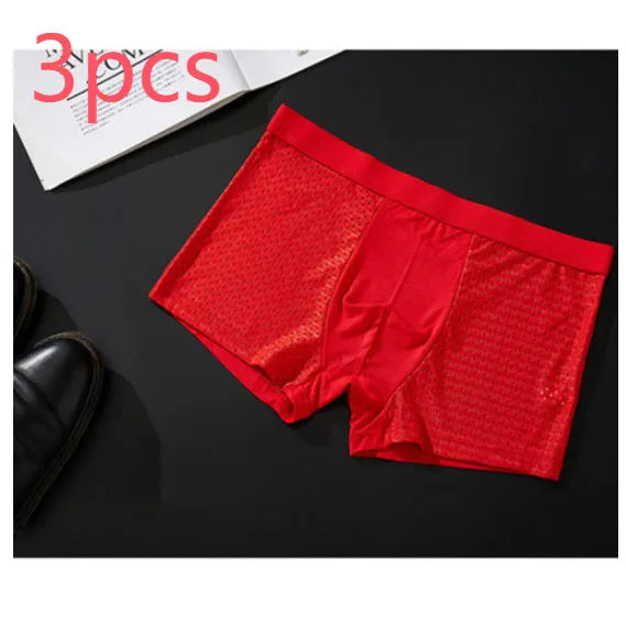Men's modal ice silk underwear with U-convex design in multiple colour options