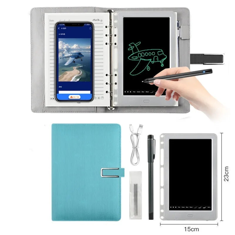85-inch electronic writing pad with smart pen and USB charger in stitching appearance design