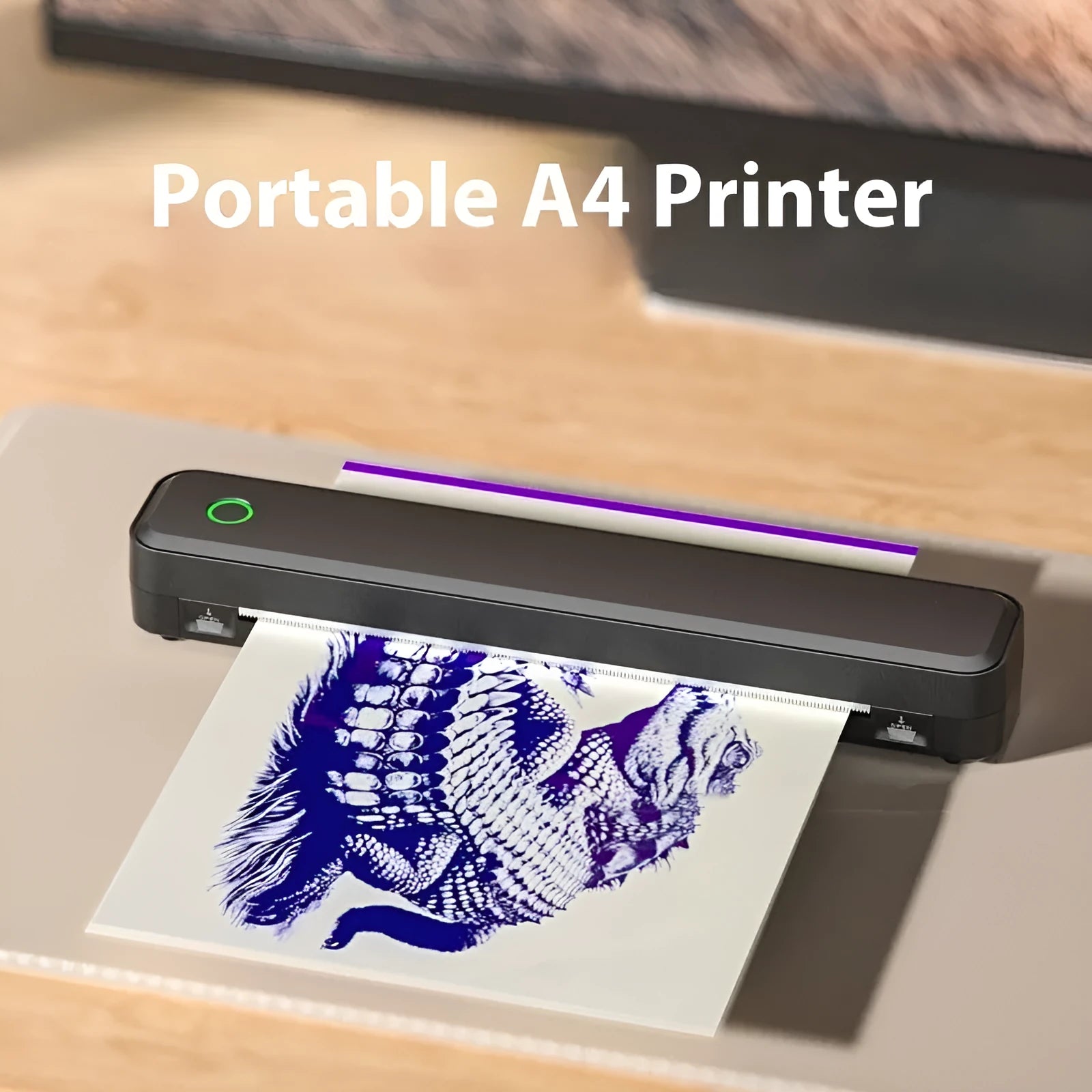 Black or white Bluetooth thermal printer for mobile drawing printing tasks