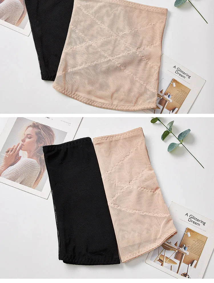 Black mesh belly band for postpartum waist trimming and tummy slimming