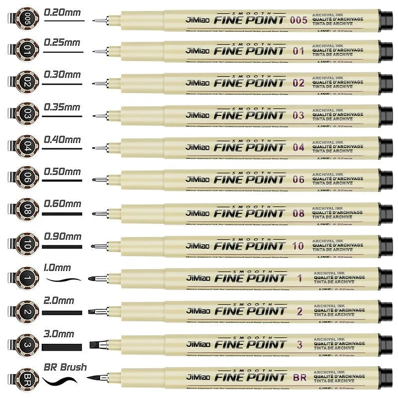 Waterproof needle drawing pen with syringe cartoon design, black ink and 133mm plastic body for sketching