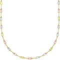 Ladies geometric crystal necklace with adjustable 41-50cm chain and electroplated random colour finish
