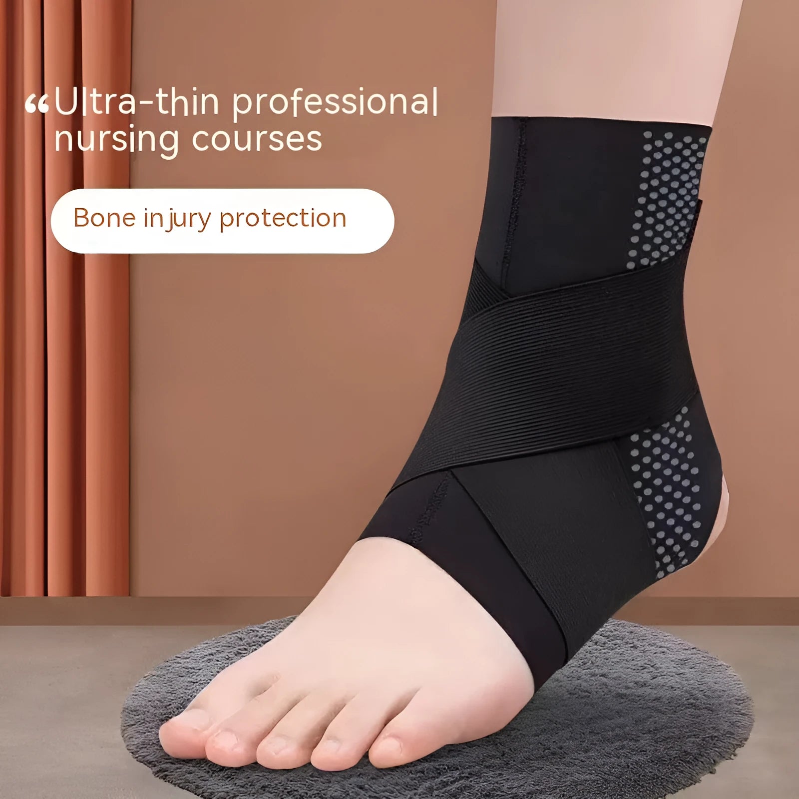 Lycra ankle support brace with anti-kick design for sports and rehabilitation in adult sizes