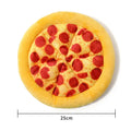 Yellow pizza slice shaped dog chew toy with squeaker for small medium dogs