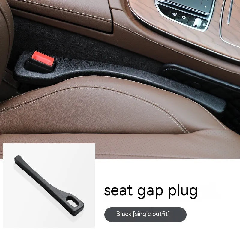 Polyurethane car seat gap filler strip preventing items falling between vehicle seats