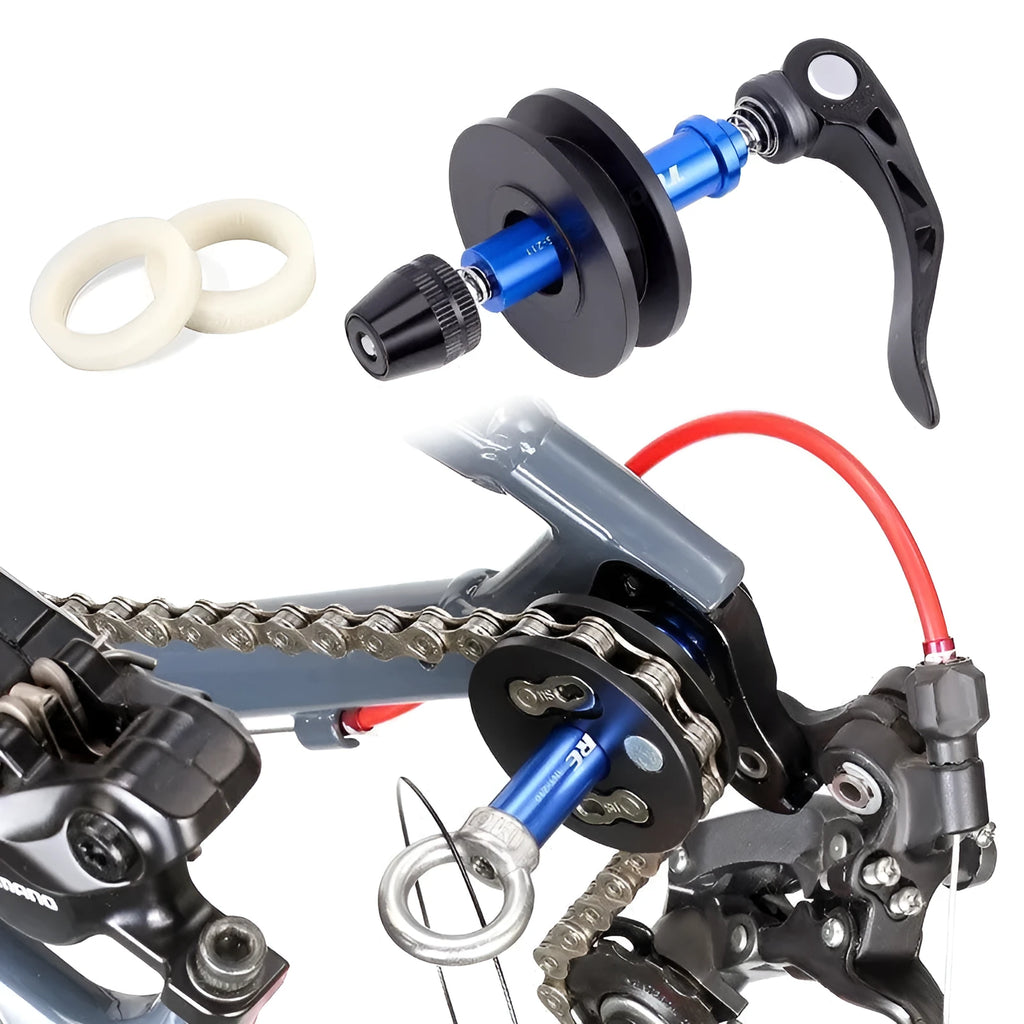 Aluminium alloy bicycle chain holder tool with barrel shaft design for quick release bike maintenance