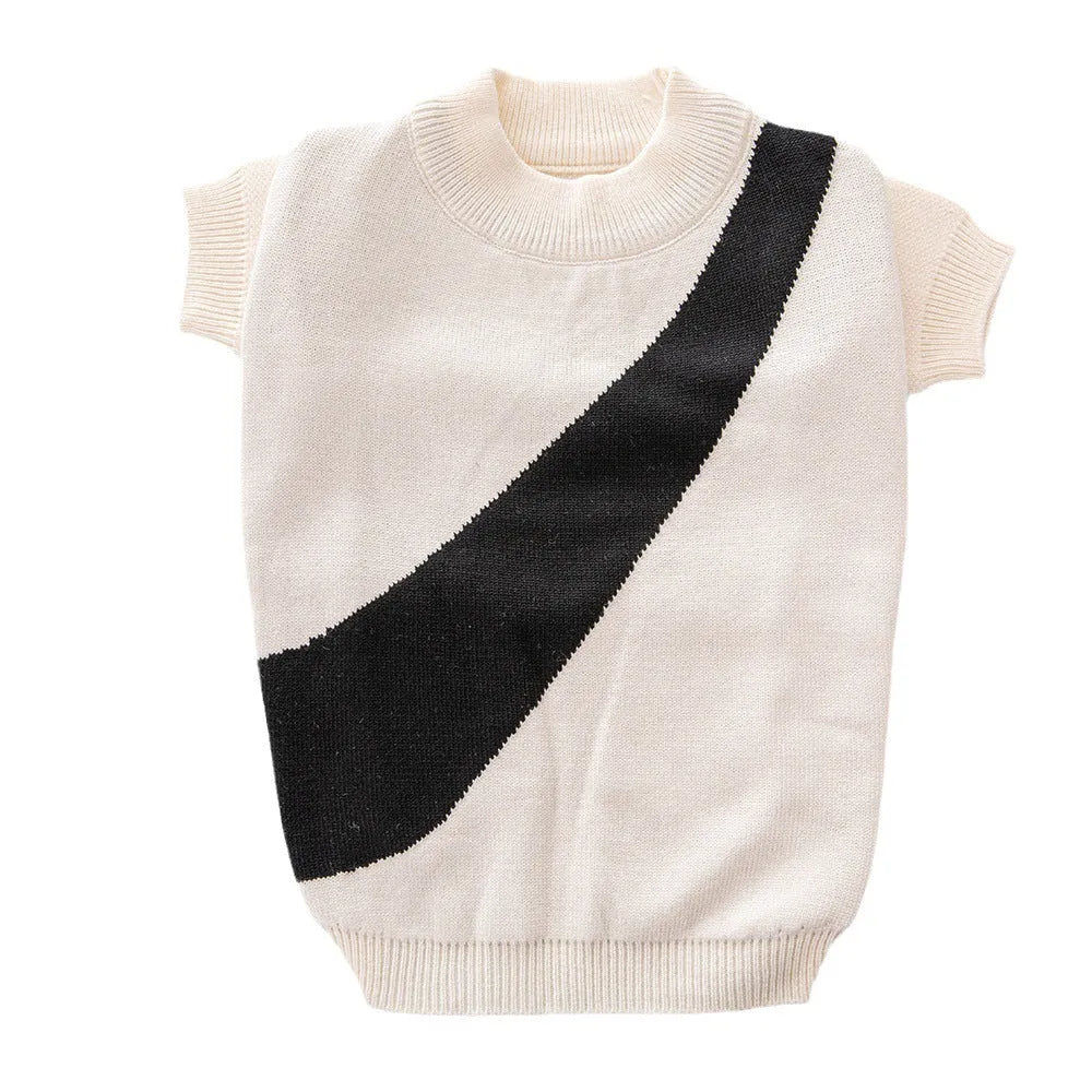 A casual wool knit sweater for a corgi or poodle, shown in one of six available colours.