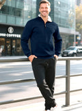 Men's colour-block zip knit sweater, short sleeve polyester fleece pullover, five colours, sizes S-XXXL