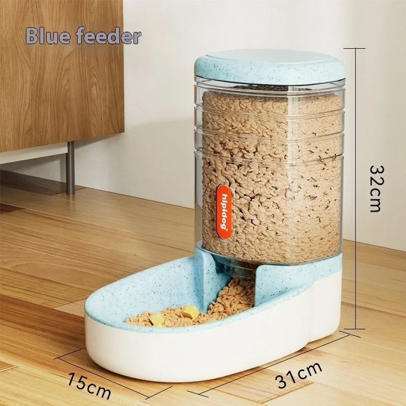 Automatic pet drinker feeder with 3.8L capacity in blue, green, grey, or pink colours