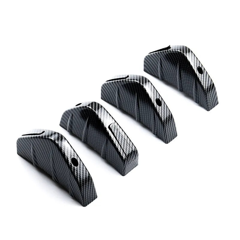 Black ABS plastic triangle rear spoiler for cars, measuring 15cm, with screws and adhesive.