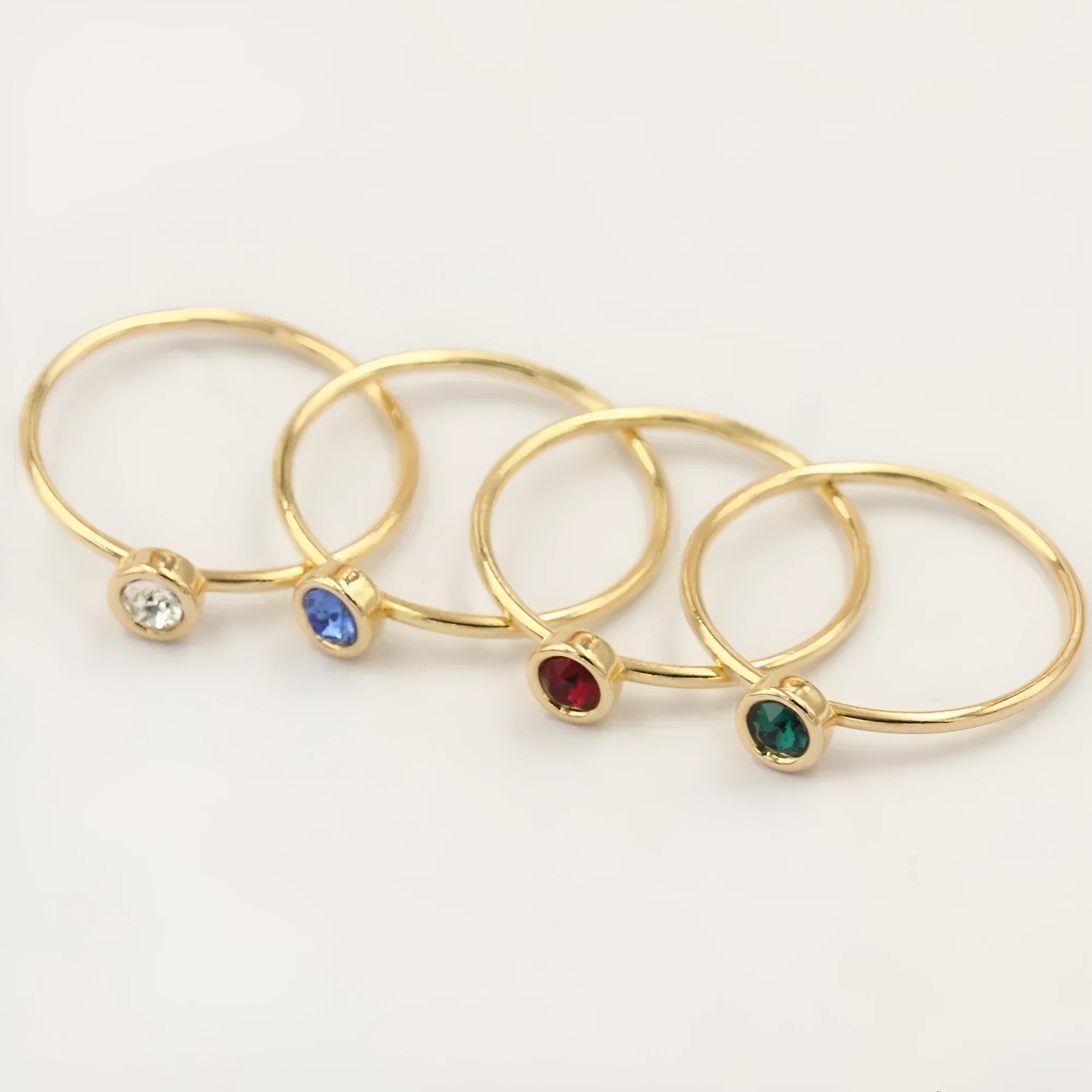 Women's 14K gold-plated copper knuckle ring with zirconia stones in four colour options