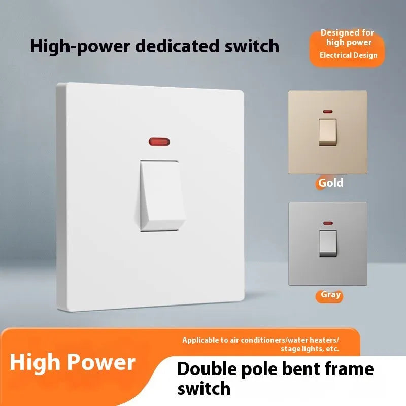 Curved rack electrical switch with light indicator for water heaters and air conditioners