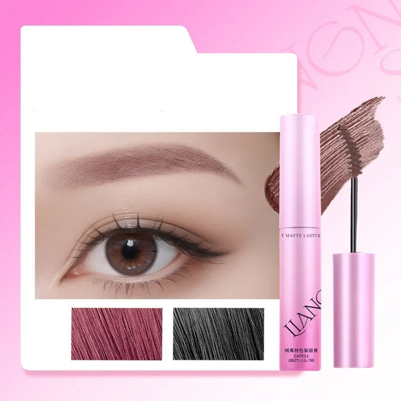 Velvet Fog eyebrow cream container showing four natural shade options for eyebrow definition
