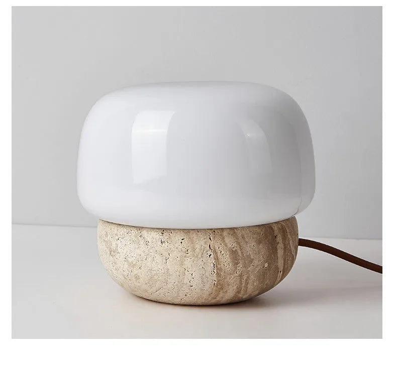 Cream retro creative bedside lamp with button switch measuring 18x17cm