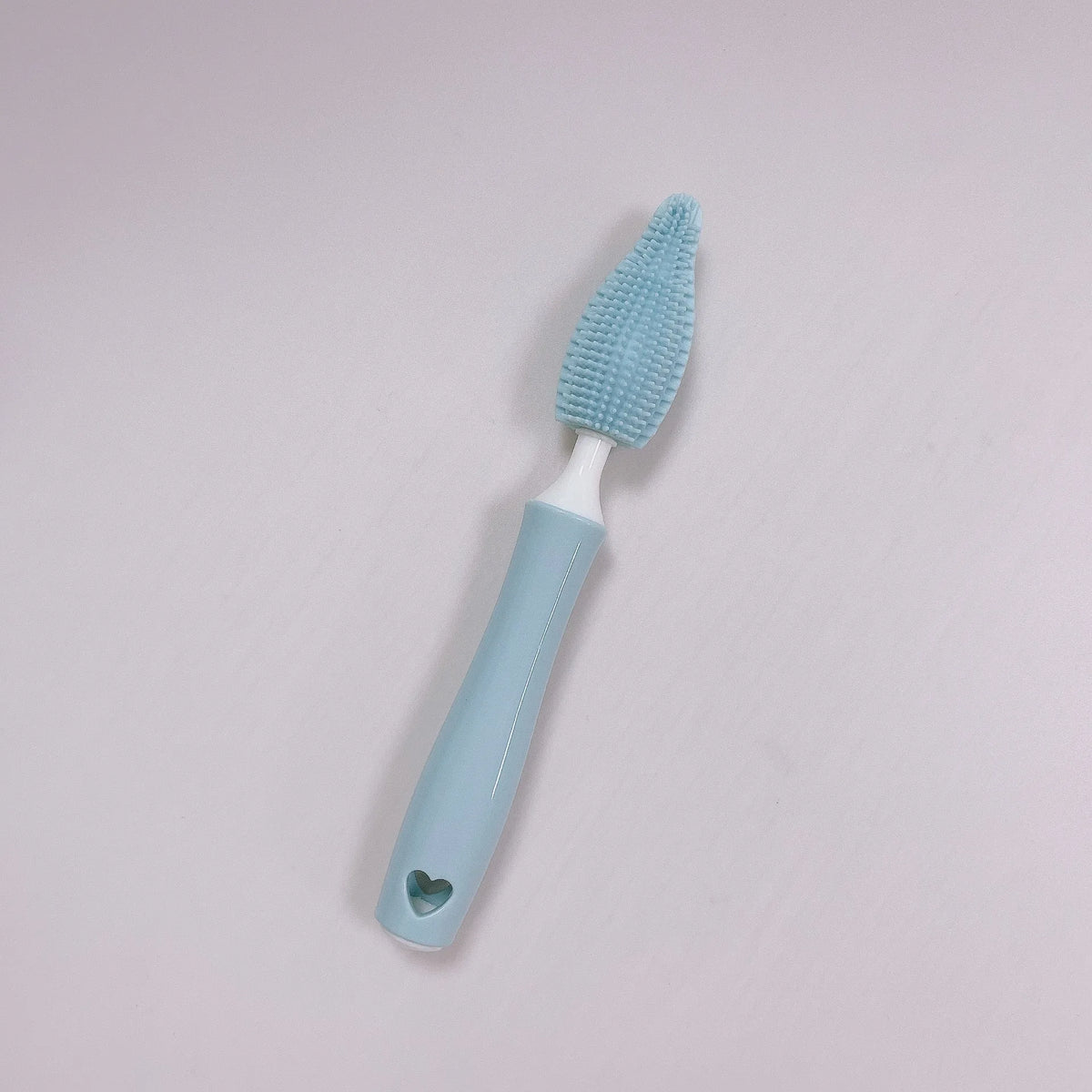 Silicone baby bottle brush set with straw cleaning brush in blue, pink, yellow colours
