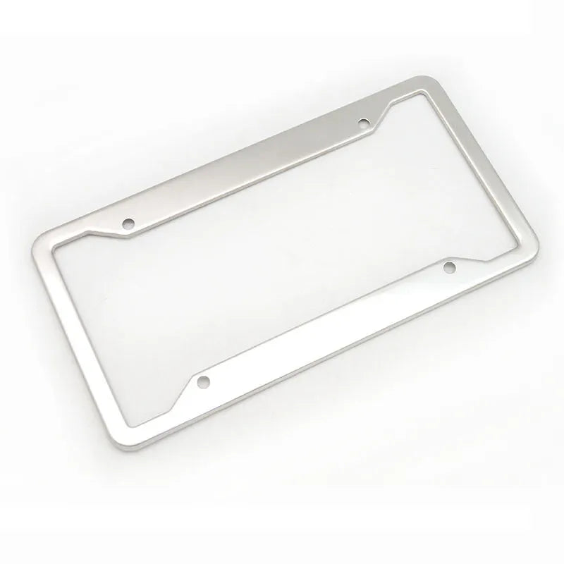 Aluminium alloy licence plate frame for 20x15cm UK plates in stainless steel with four finish options