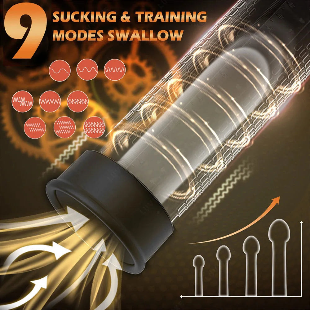 Electric penis pump masturbation device with ABS and TPE construction and negative pressure stretching function