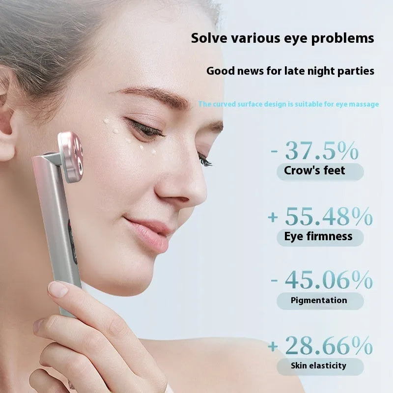 Gradient pink Cats Paw eye massager with micro-current vibration and colour light therapy