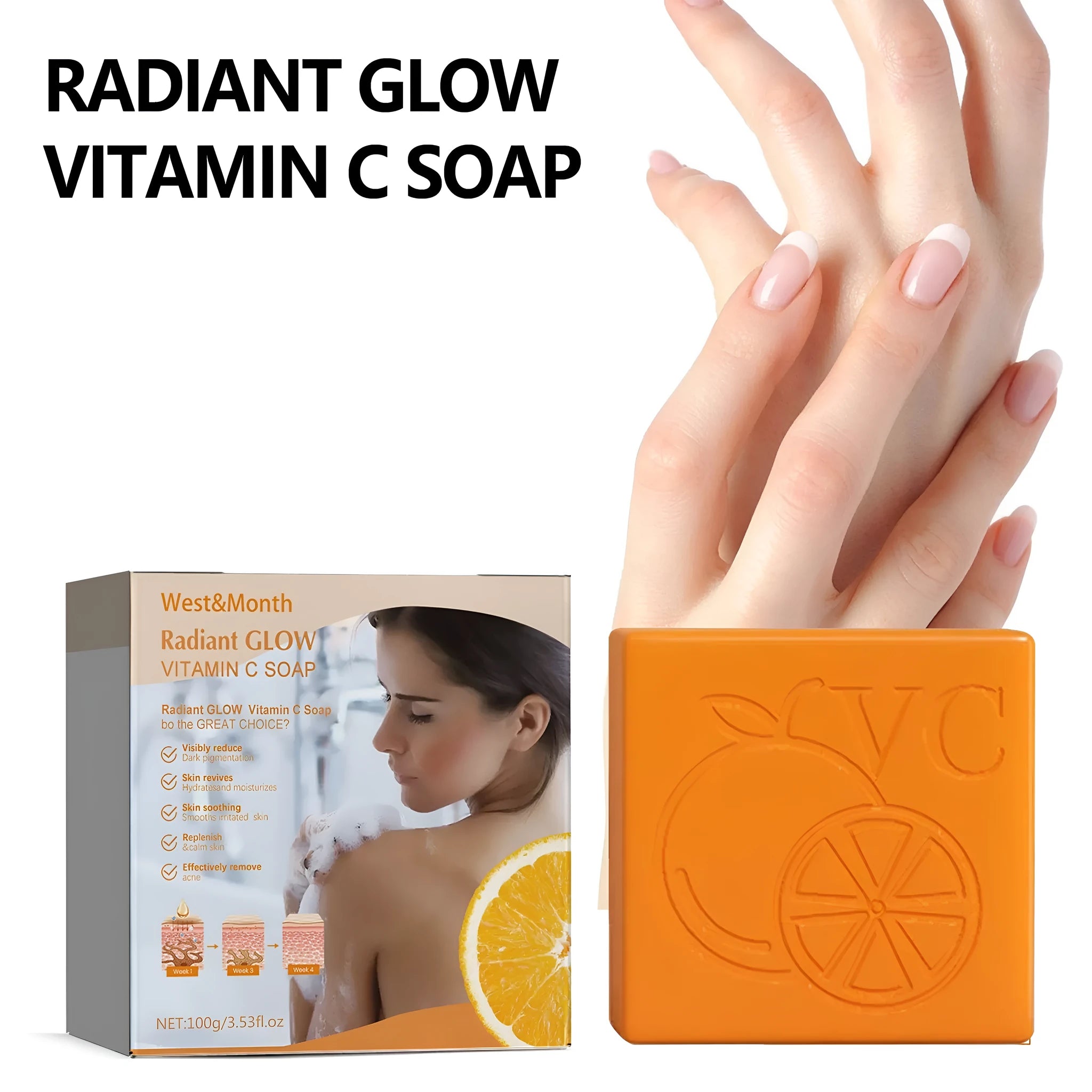 100g whitening soap bar with kojic acid and vitamin C for body care skincare