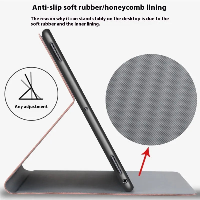 iPad protective case with soft TPU leather shell in clamshell design showing colour options