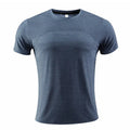 Short sleeve basketball and running t-shirt in polyester spandex fabric on a white background.
