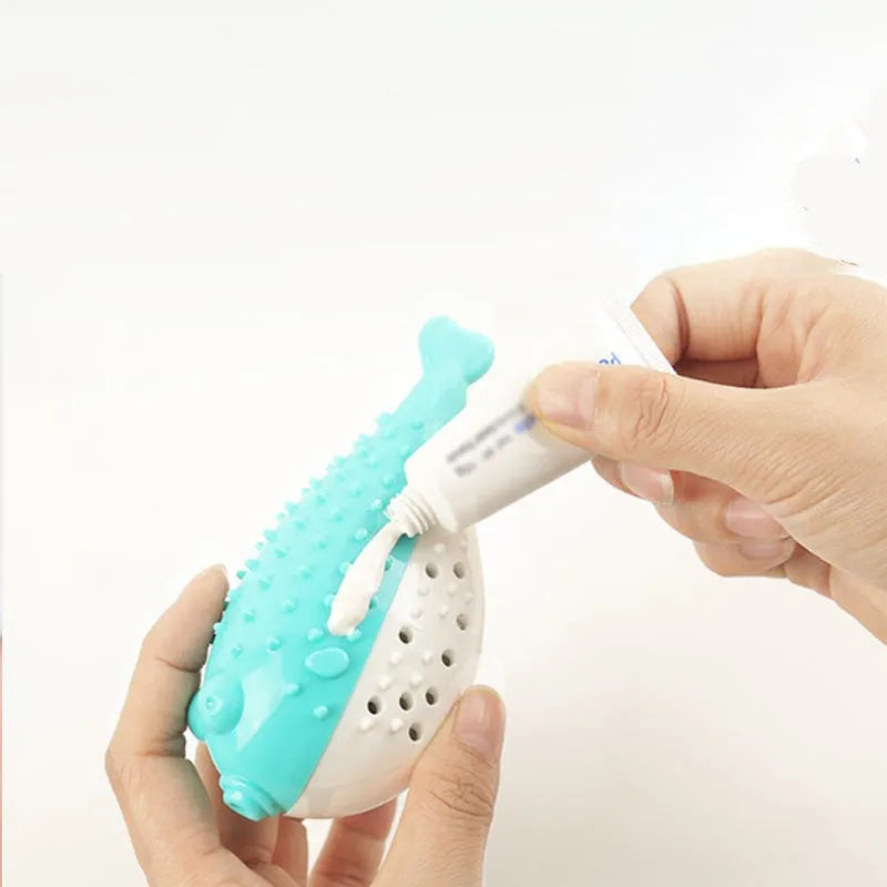 Mint Toys silicone fish-shaped cat chew toy in four colour options on white background