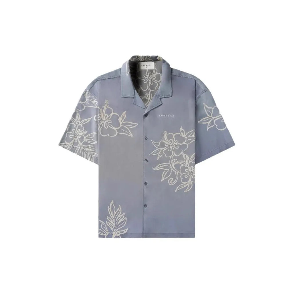 Printed casual loose short sleeves top with floral pattern in multiple colour options
