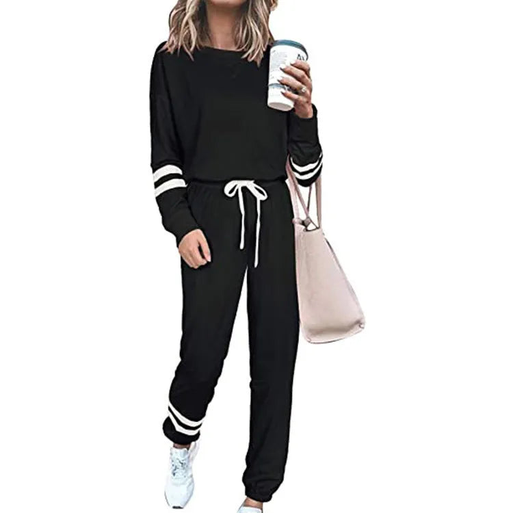Women's plus size loose fit casual suit set with printed top and solid pants in apricot
