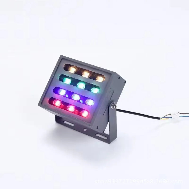Aluminium outdoor LED rainbow tree projection spotlight with IP65 waterproof rating.