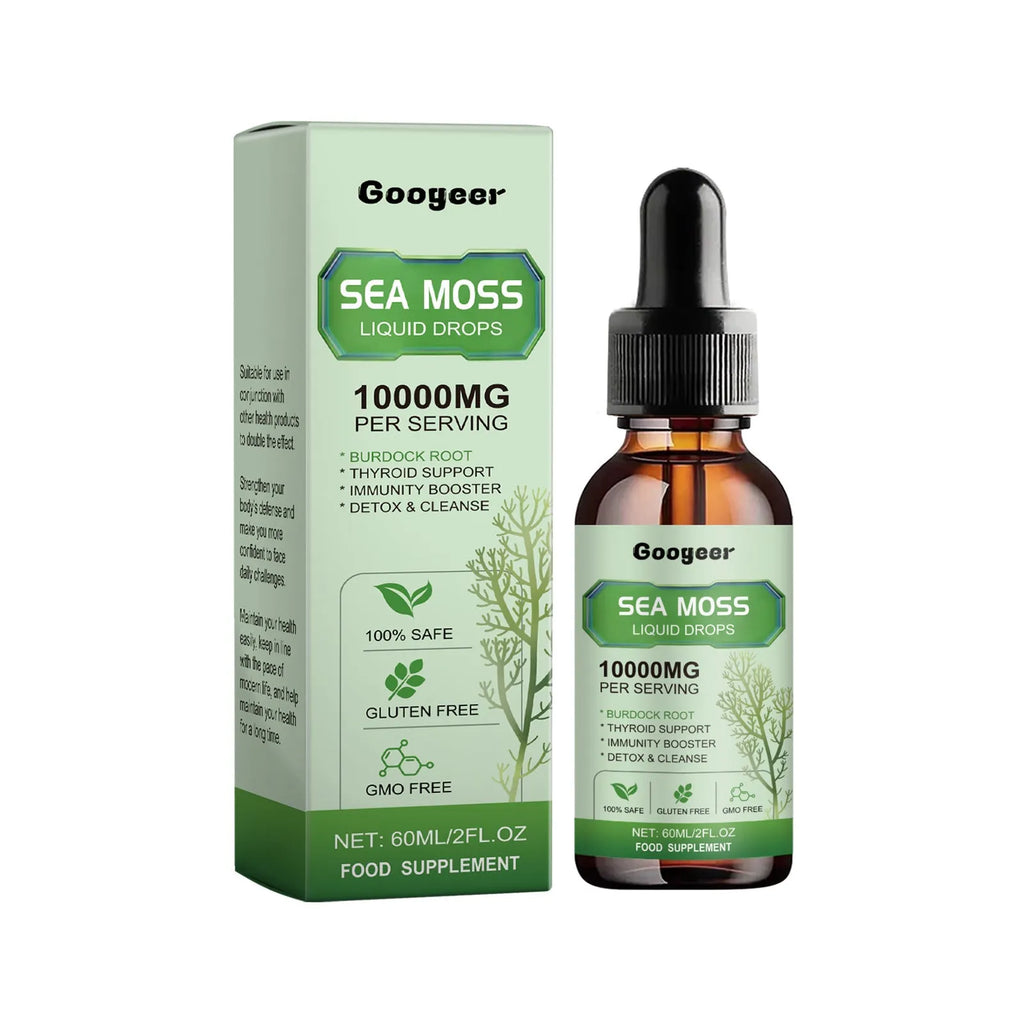 Sea Moss Liquid Drops 60ml body treatment bottle with traditional Chinese medicine extract.