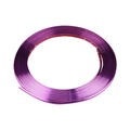 8 metre roll of electroplated purple PVC wheel hub trim strip on a white background.
