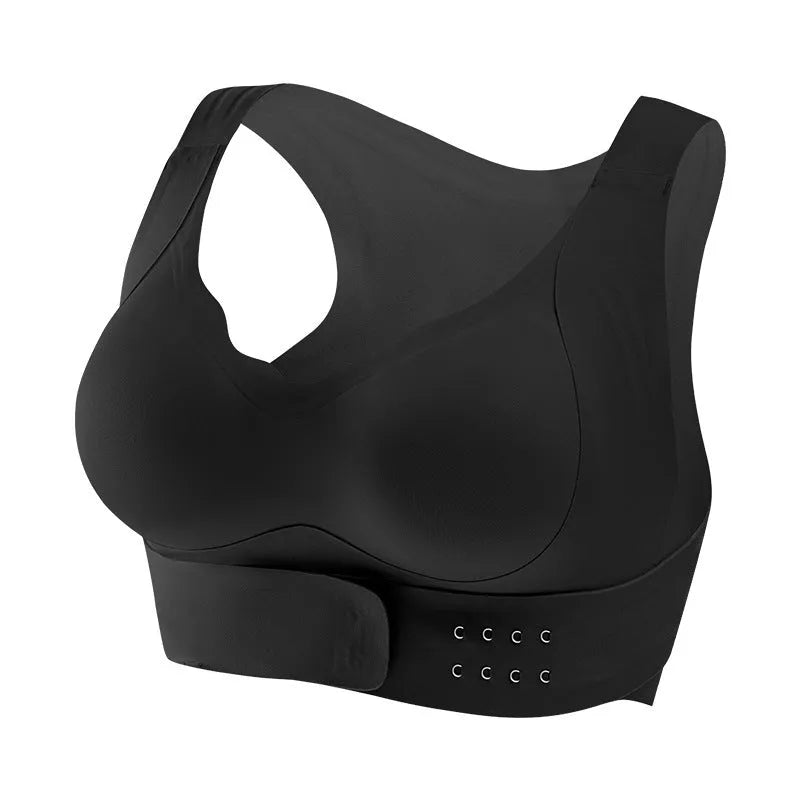Women's front closure yoga sports bra with back shaping and 3/4 moulded cups