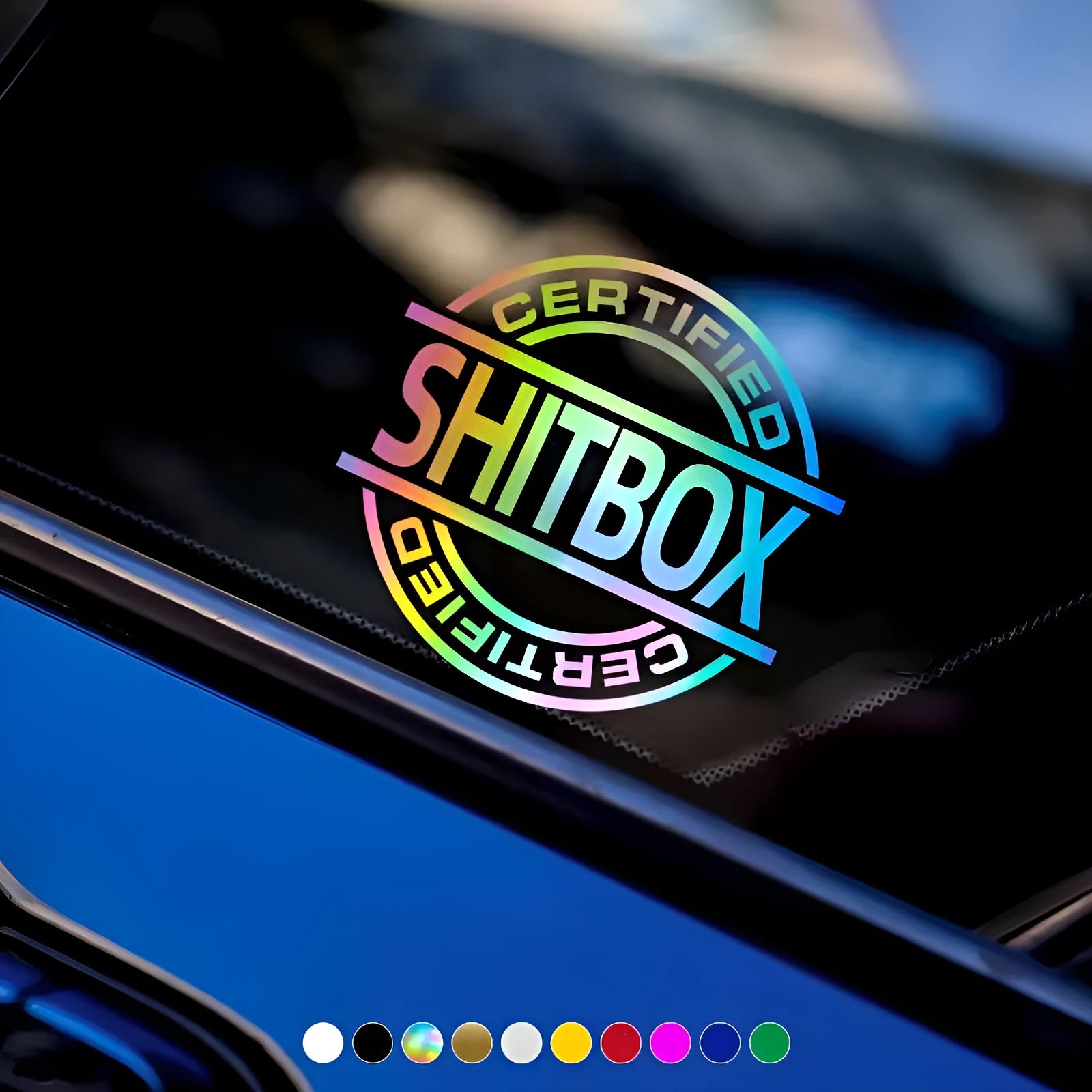 13x12cm creative vinyl automobile sticker in black white silver gold red yellow blue green and glitter colours for car body application