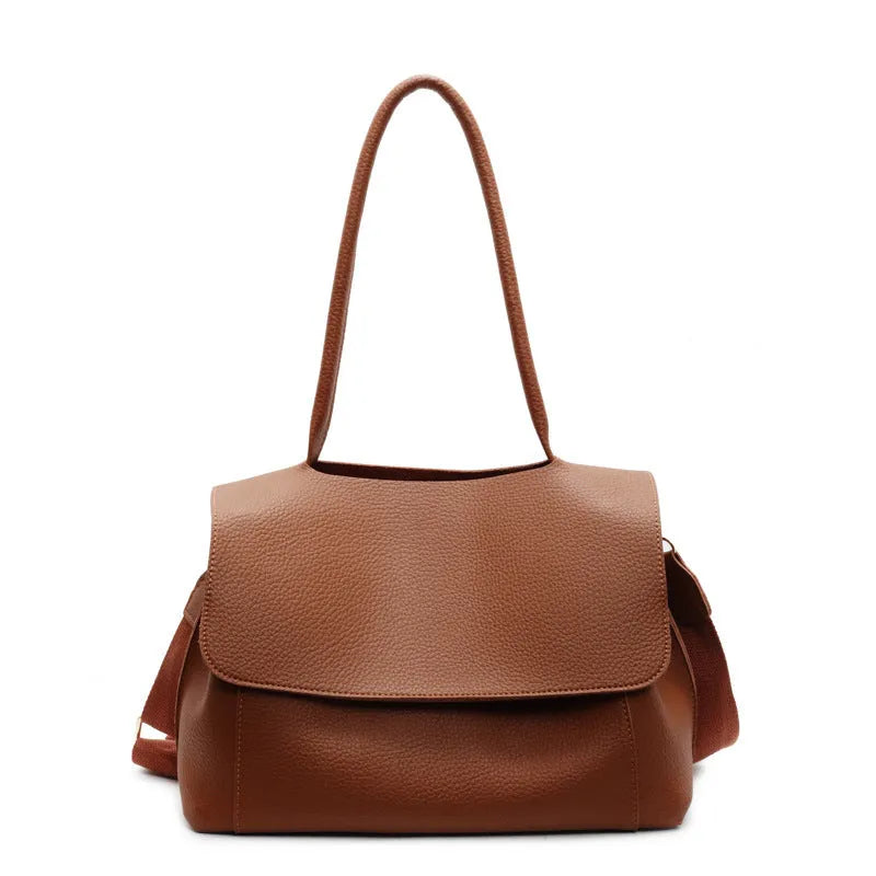 Horizontal square tote bag with double shoulder straps in five colour options